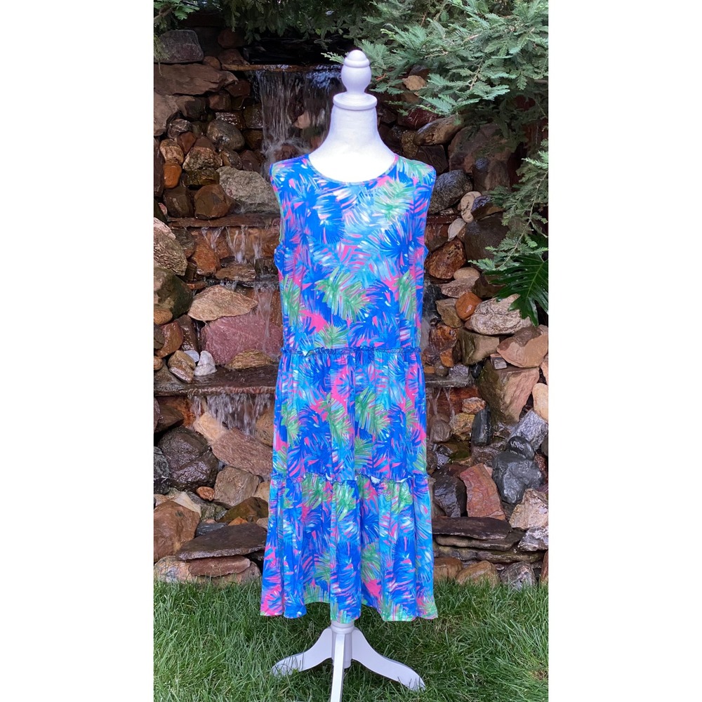 Banana Boat Sundress Womens Size Medium NWT UPF 50+ Blue Pink Floral BB873 026